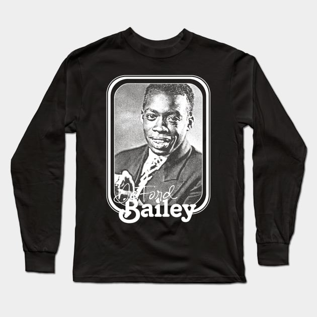 DeFord Bailey / Retro Style Country Artist Fan Design Long Sleeve T-Shirt by DankFutura